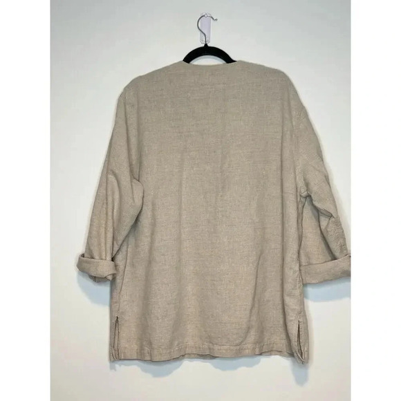Lands End Womens Linen Buttton Down Lightweight Jacket Lagenlook SIZE xL - Picture 2 of 7